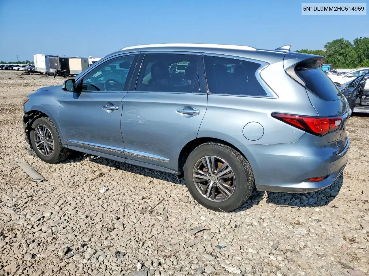 2017 Infiniti Qx60 Base VIN: 5N1DL0MM2HC514959 Lot: 60122056