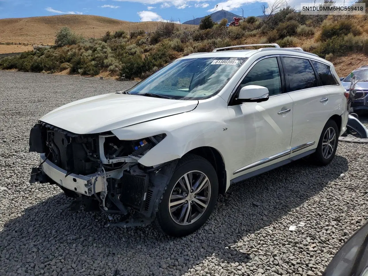 2017 Infiniti Qx60 Base VIN: 5N1DL0MM6HC559418 Lot: 61380386