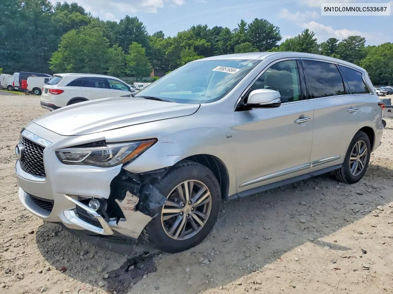 2020 Infiniti Qx60 Pure VIN: 5N1DL0MN0LC533687 Lot: 59951956