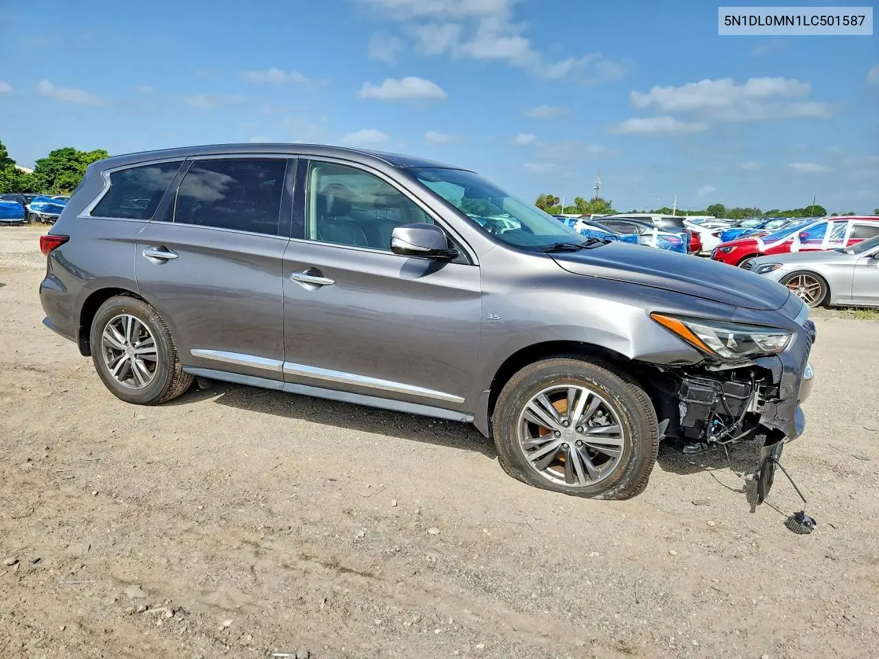 2020 Infiniti Qx60 Pure VIN: 5N1DL0MN1LC501587 Lot: 60224746