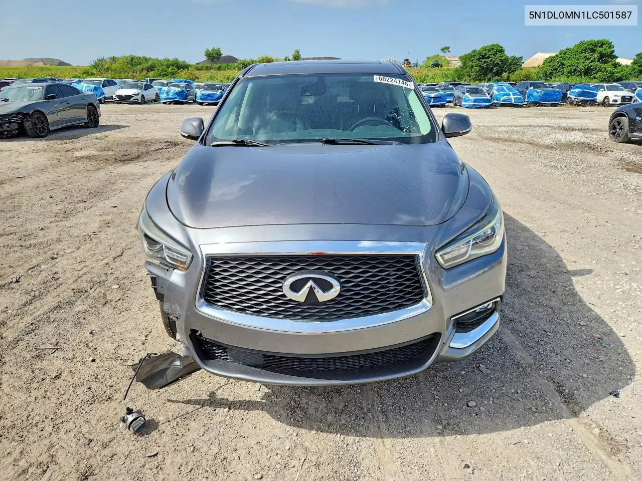 2020 Infiniti Qx60 Pure VIN: 5N1DL0MN1LC501587 Lot: 60224746