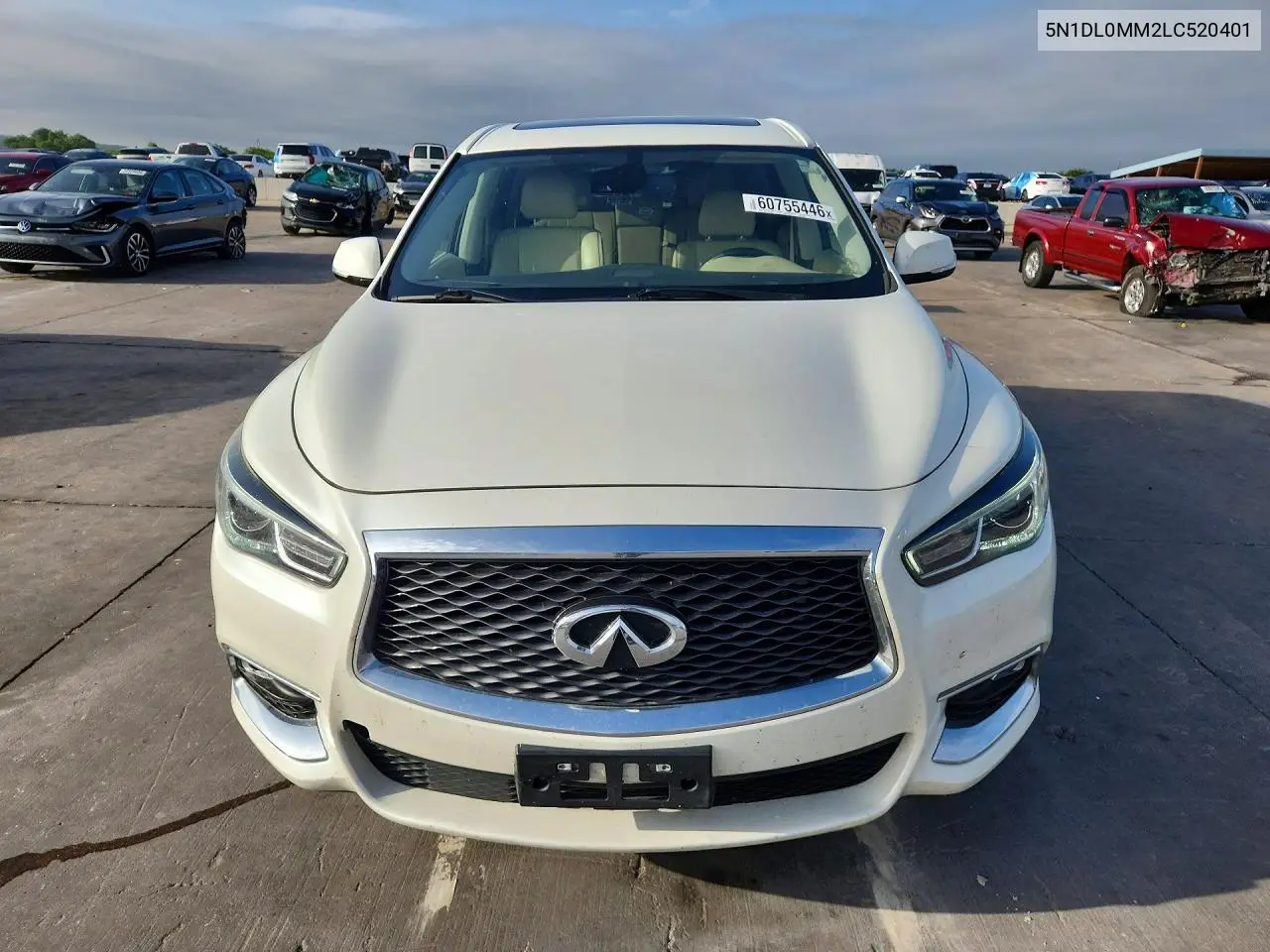 2020 Infiniti Qx60 Pure VIN: 5N1DL0MM2LC520401 Lot: 60755446