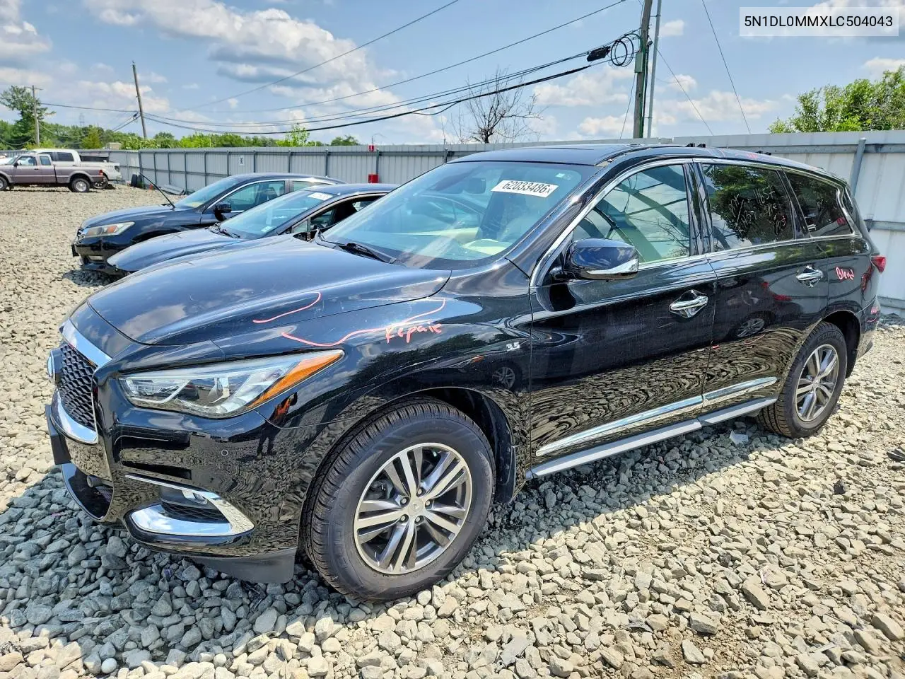 2020 Infiniti Qx60 Luxe VIN: 5N1DL0MMXLC504043 Lot: 62033486