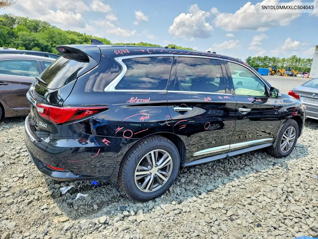 2020 Infiniti Qx60 Luxe VIN: 5N1DL0MMXLC504043 Lot: 62033486