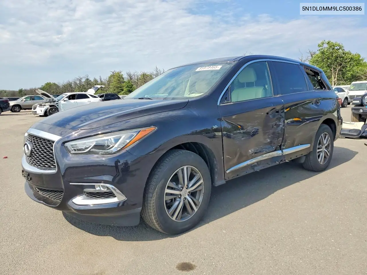 2020 Infiniti Qx60 Pure VIN: 5N1DL0MM9LC500386 Lot: 85978465