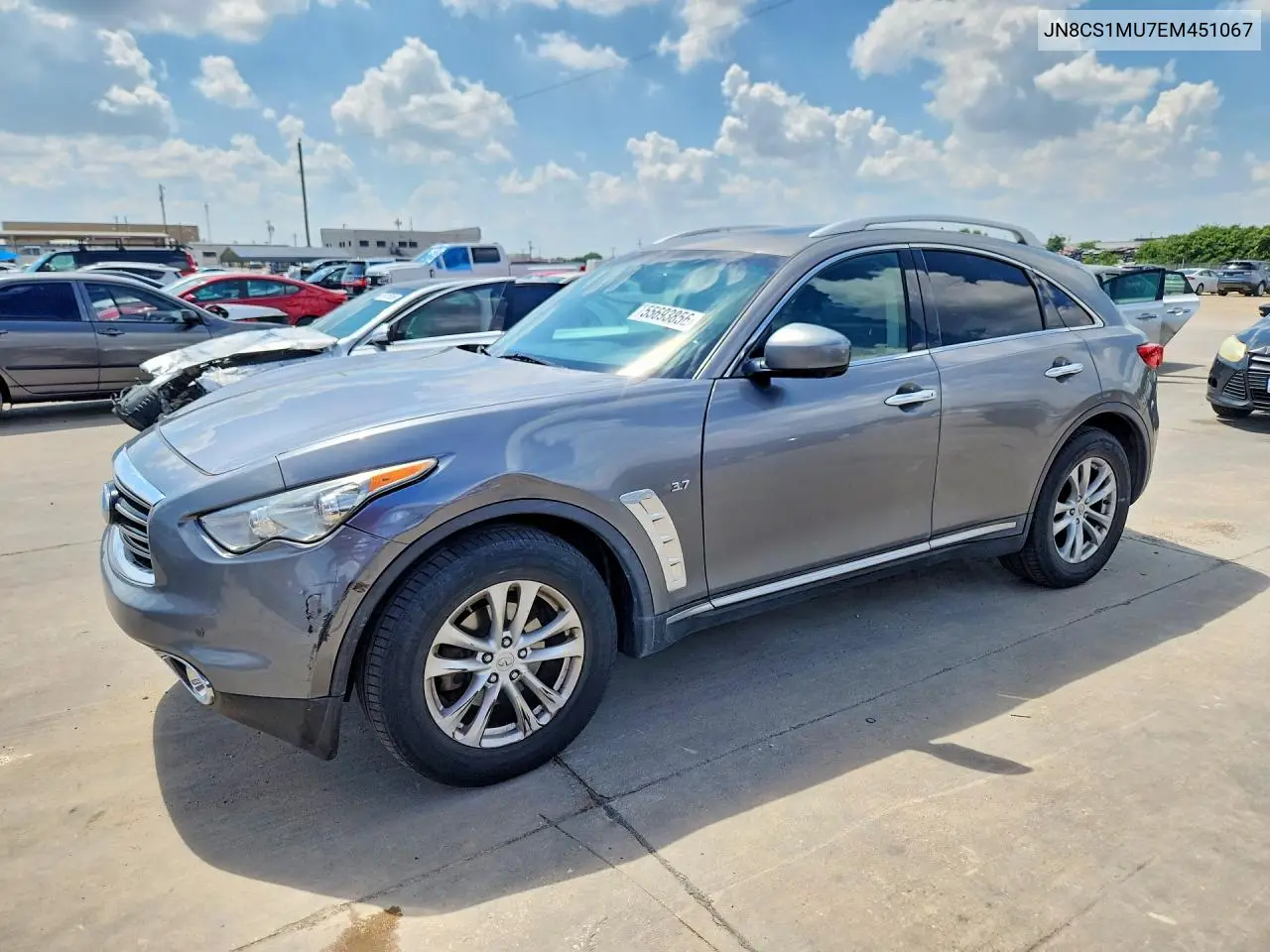 2014 Infiniti Qx70 Base VIN: JN8CS1MU7EM451067 Lot: 55693856