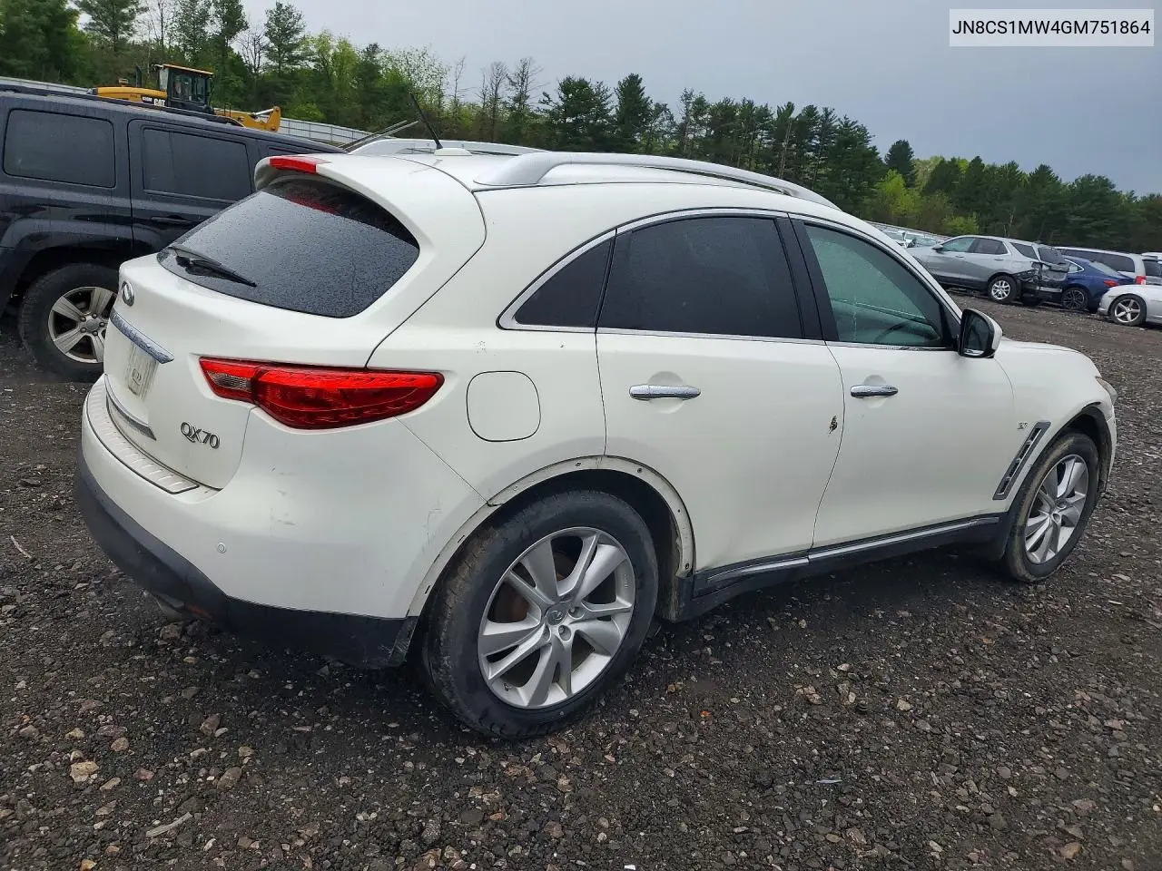 2016 Infiniti Qx70 Base VIN: JN8CS1MW4GM751864 Lot: 51467646
