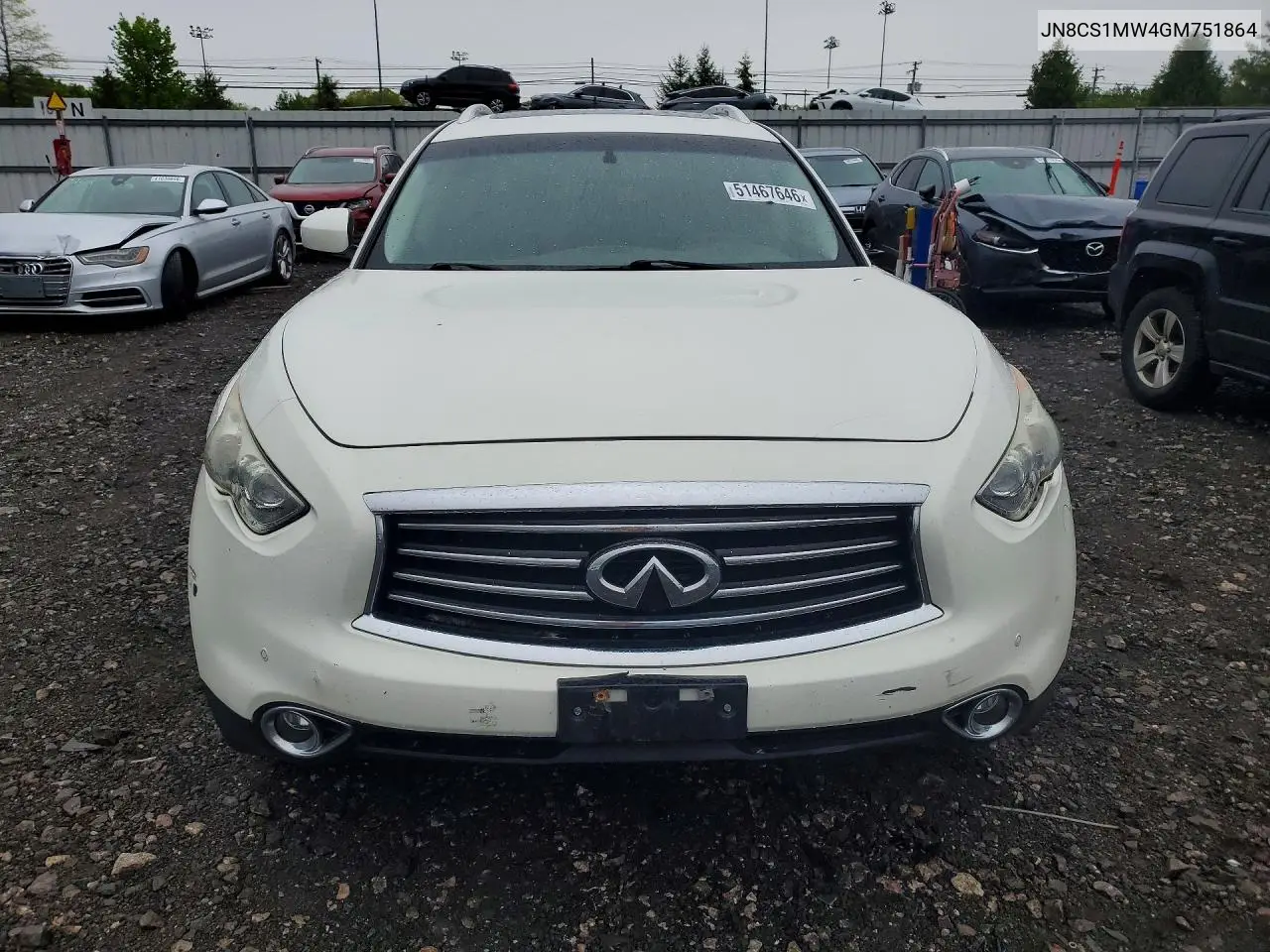 2016 Infiniti Qx70 Base VIN: JN8CS1MW4GM751864 Lot: 51467646