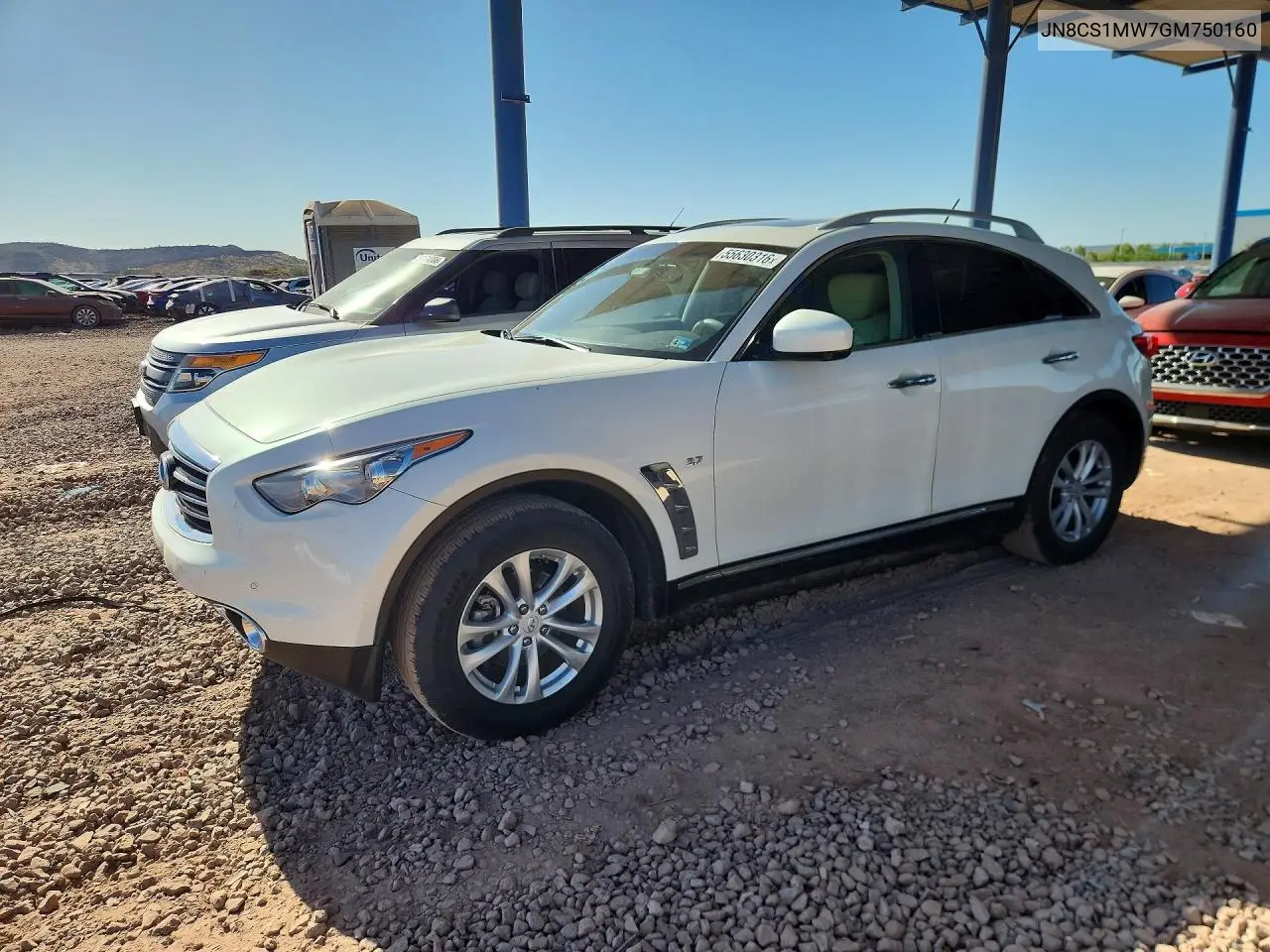 2016 Infiniti Qx70 Base VIN: JN8CS1MW7GM750160 Lot: 55630316