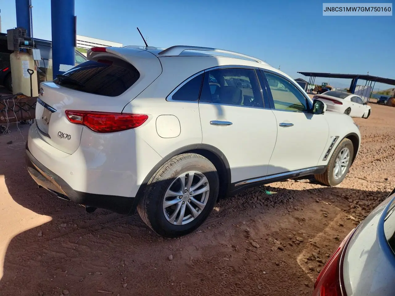 2016 Infiniti Qx70 Base VIN: JN8CS1MW7GM750160 Lot: 55630316