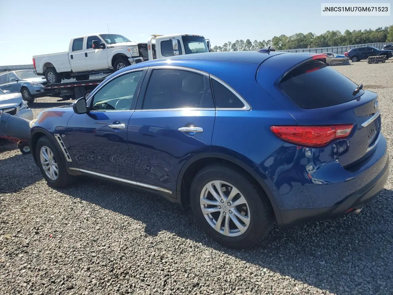 2016 Infiniti Qx70 Base VIN: JN8CS1MU7GM671523 Lot: 59056346