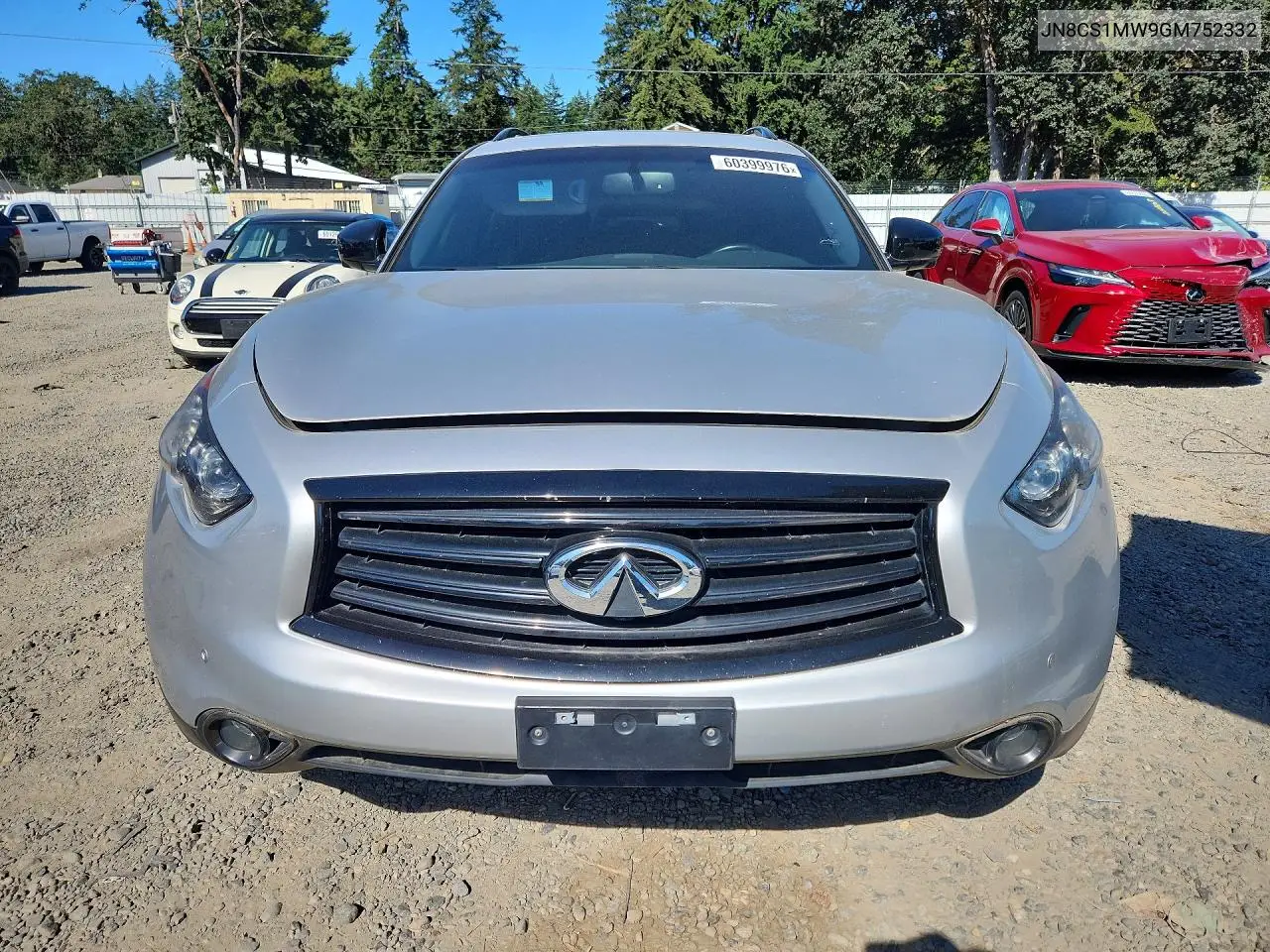 2016 Infiniti Qx70 Base VIN: JN8CS1MW9GM752332 Lot: 60399976