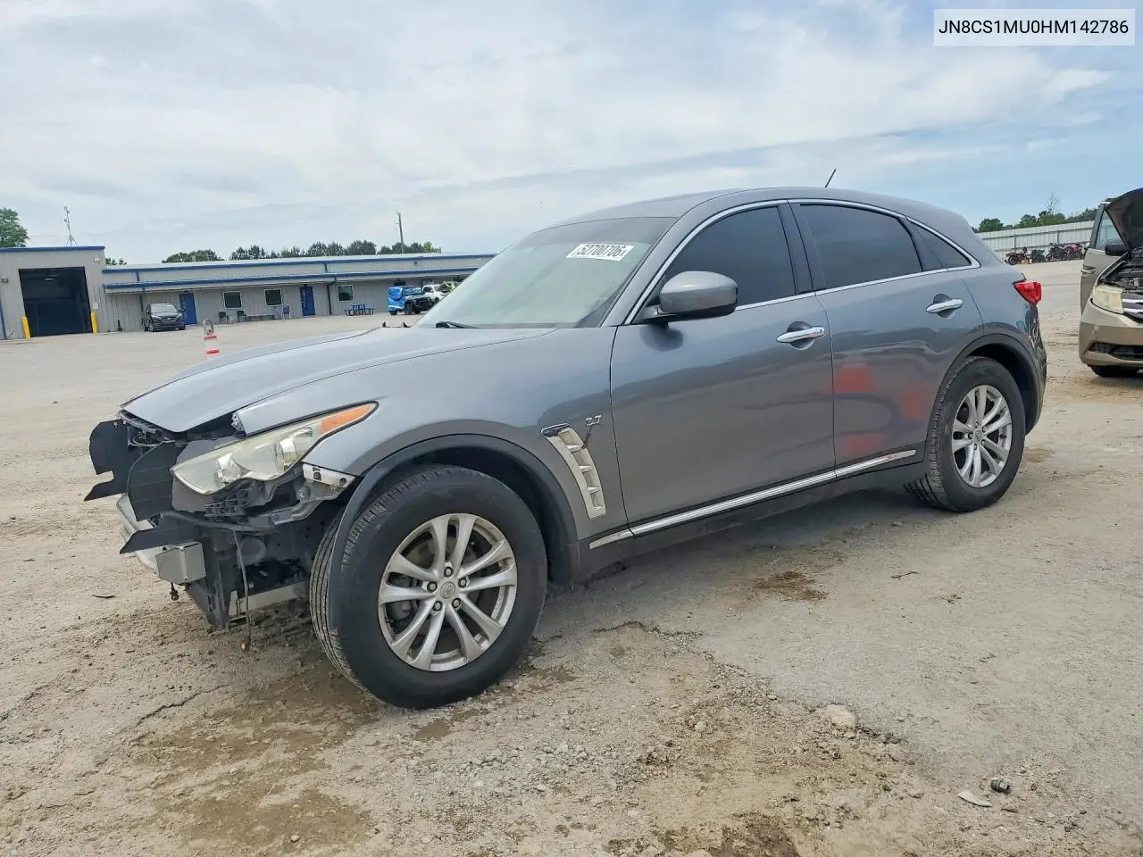 2017 Infiniti Qx70 Base VIN: JN8CS1MU0HM142786 Lot: 52700706