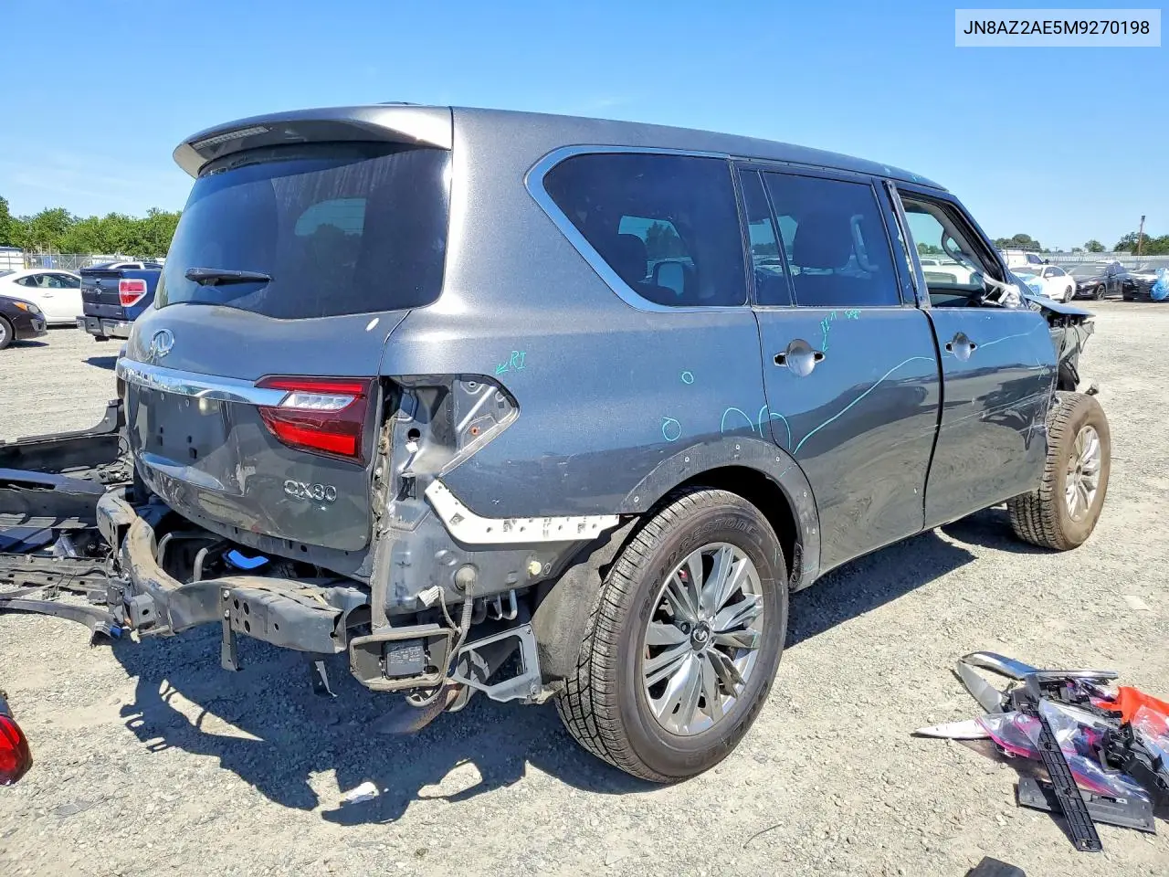 2021 Infiniti Qx80 Luxe VIN: JN8AZ2AE5M9270198 Lot: 56721286