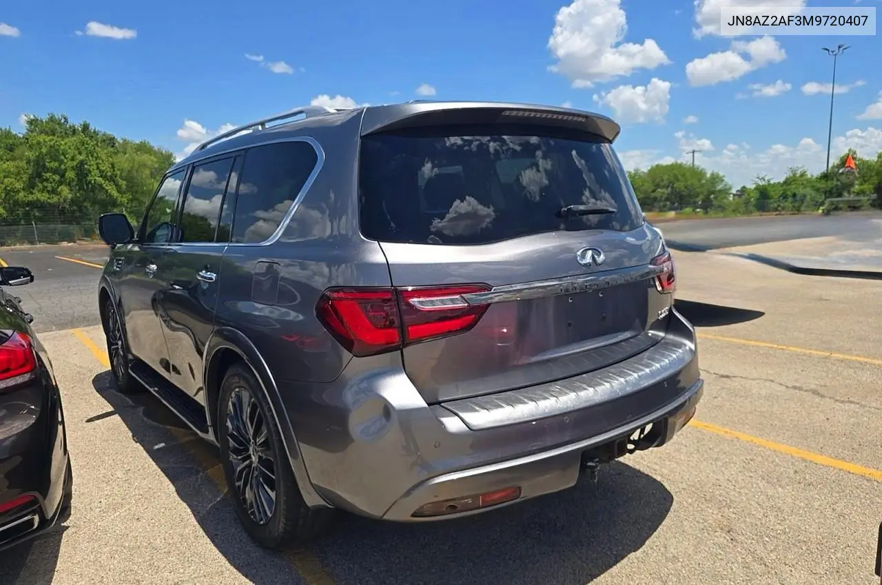 2021 Infi Qx80 Luxe VIN: JN8AZ2AF3M9720407 Lot: 61572456