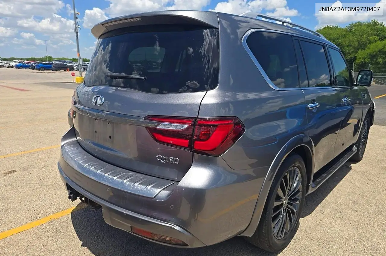 2021 Infi Qx80 Luxe VIN: JN8AZ2AF3M9720407 Lot: 61572456