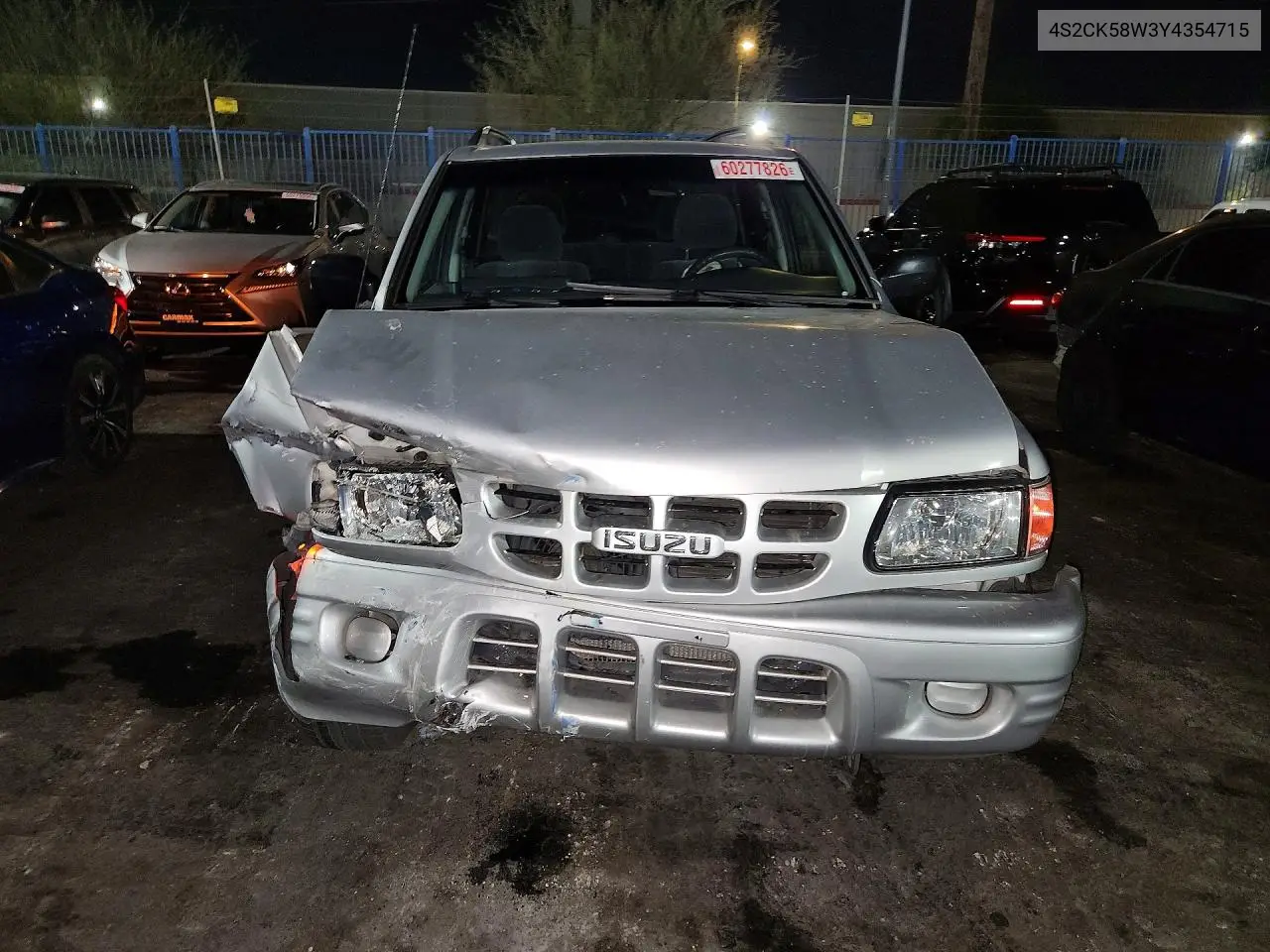 2000 Isuzu Rodeo S VIN: 4S2CK58W3Y4354715 Lot: 60277826