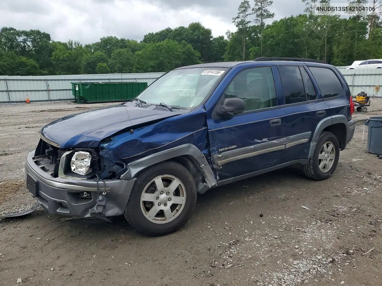 2004 Isuzu Ascender S VIN: 4NUDS13S142104106 Lot: 51814156