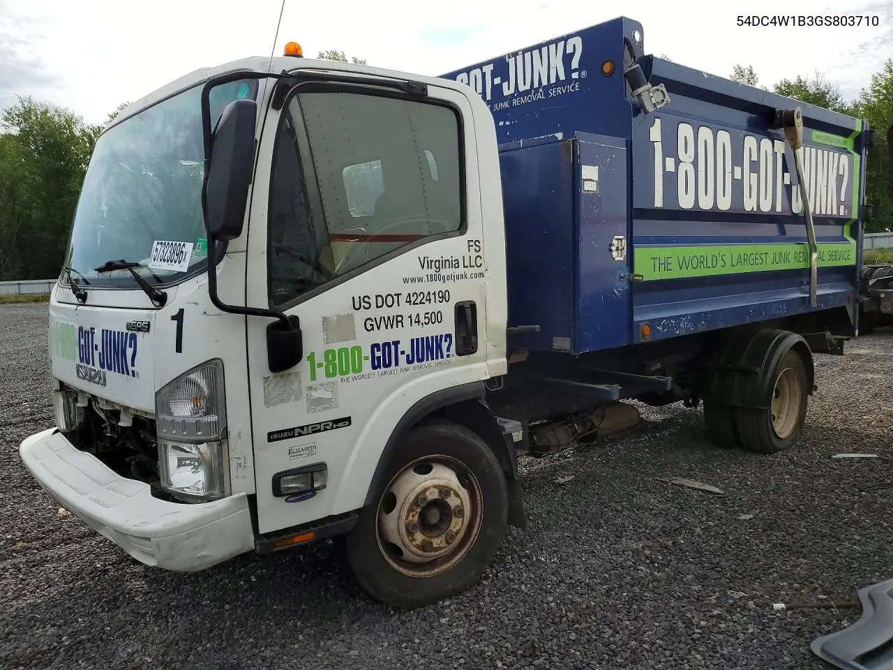2016 Isuzu Npr Hd Dump Truck VIN: 54DC4W1B3GS803710 Lot: 57323896