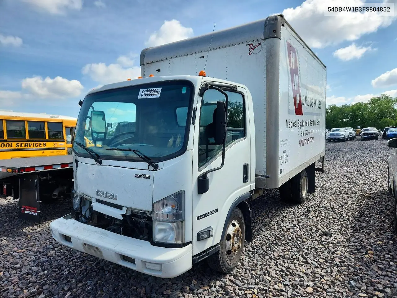 2015 Isuzu Npr Box Truck VIN: 54DB4W1B3FS804852 Lot: 51008386