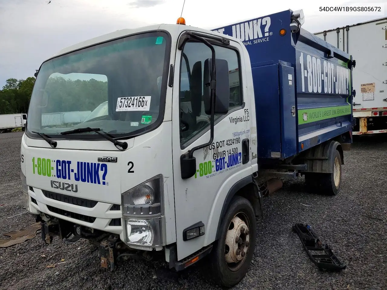 2016 Isuzu Npr Hd Dump Truck VIN: 54DC4W1B9GS805672 Lot: 57324166