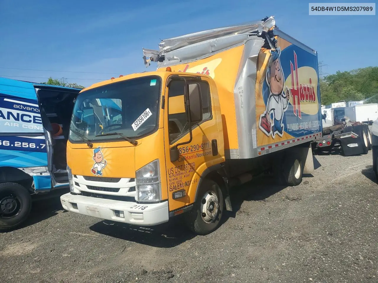 2021 Isuzu Npr Box Truck ** Pri Fleet ** VIN: 54DB4W1D5MS207989 Lot: 55812986
