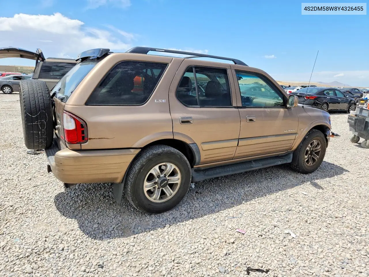 2000 Isuzu Rodeo S VIN: 4S2DM58W8Y4326455 Lot: 60180456