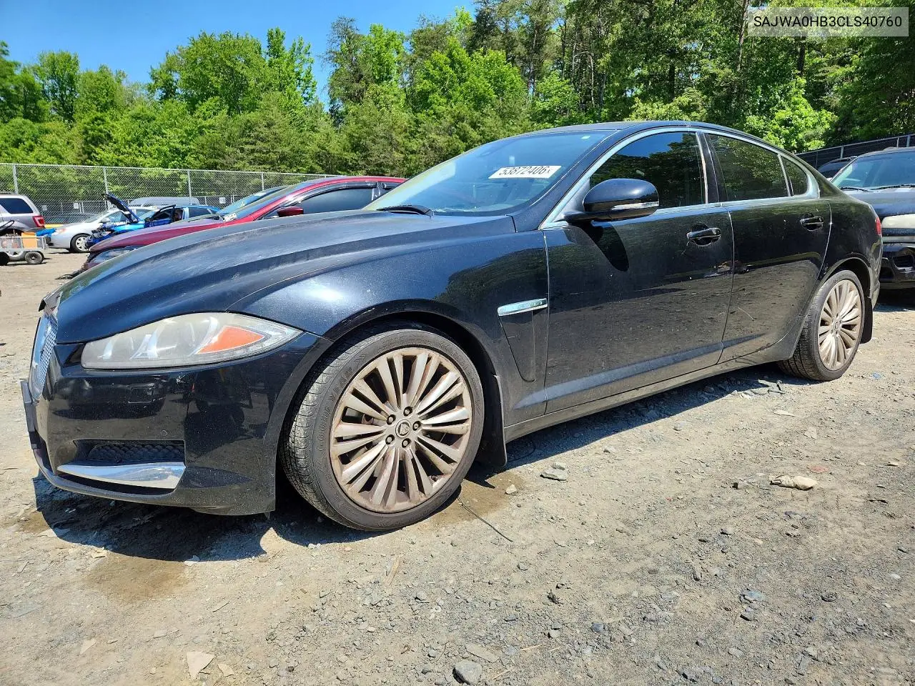 2012 Jaguar Xf Portfolio VIN: SAJWA0HB3CLS40760 Lot: 53872406