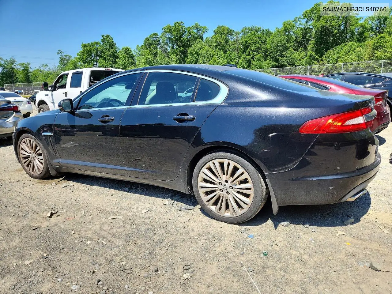 2012 Jaguar Xf Portfolio VIN: SAJWA0HB3CLS40760 Lot: 53872406
