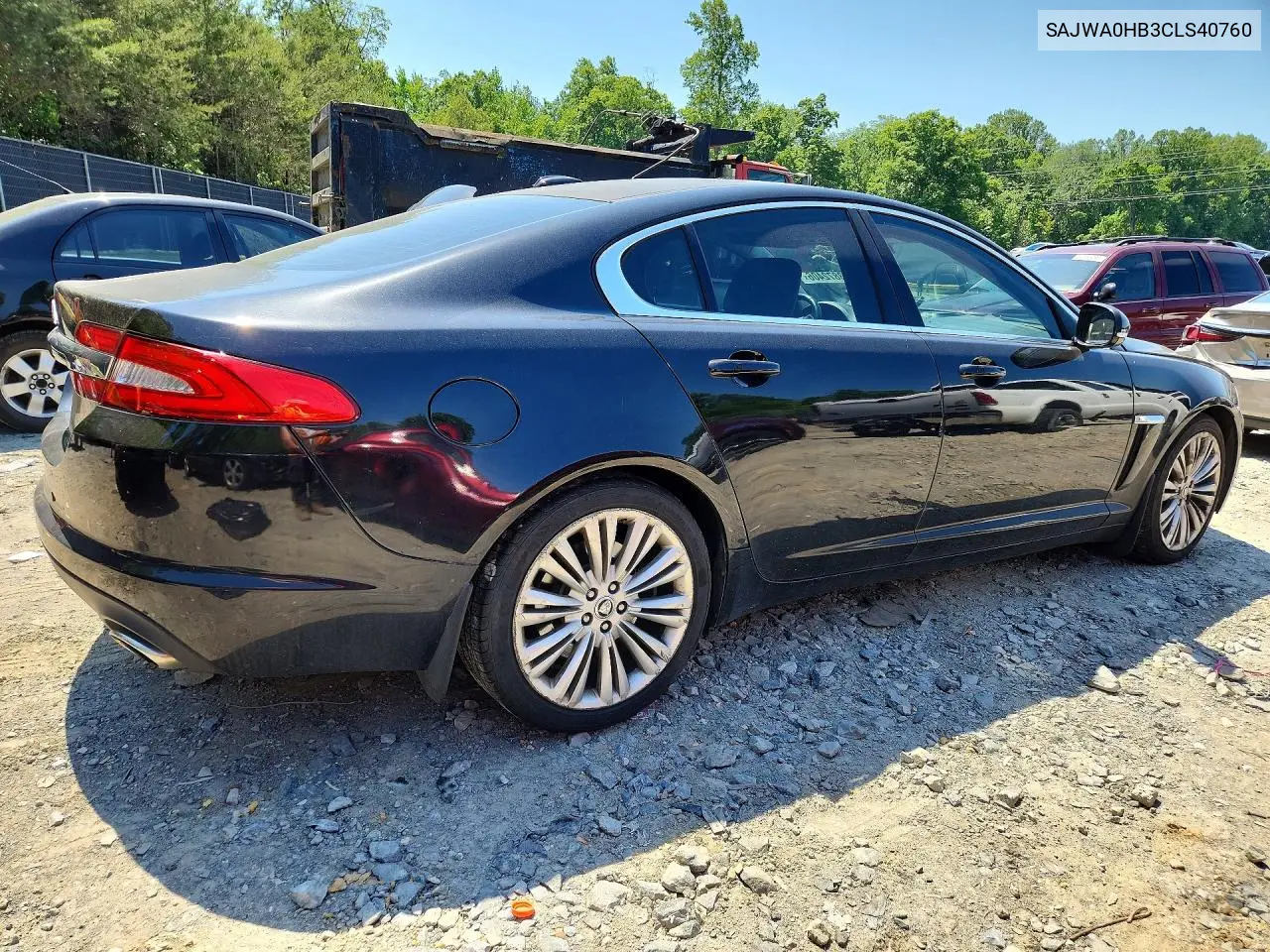 2012 Jaguar Xf Portfolio VIN: SAJWA0HB3CLS40760 Lot: 53872406