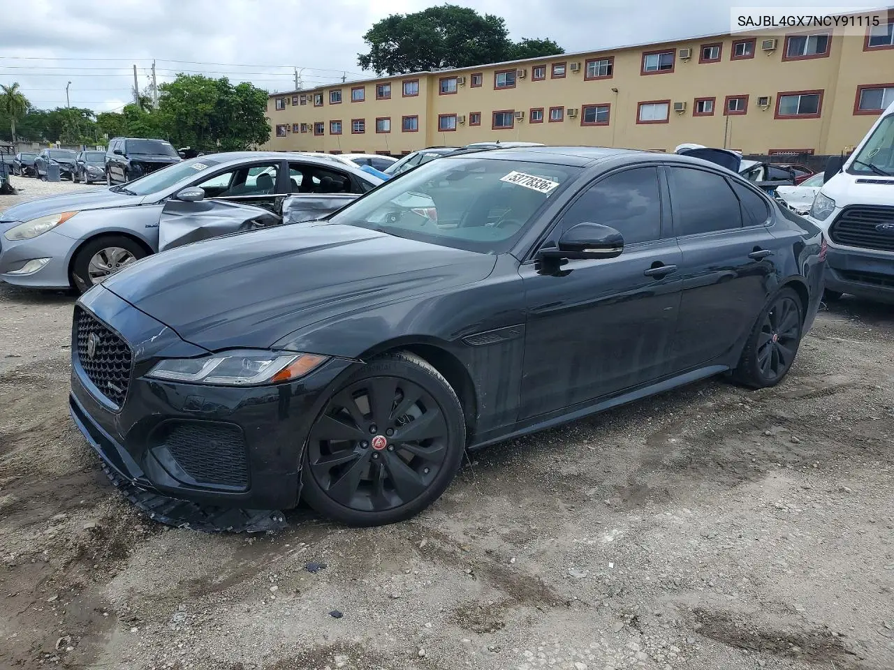2022 Jaguar Xf R-Dynamic Se VIN: SAJBL4GX7NCY91115 Lot: 53778336