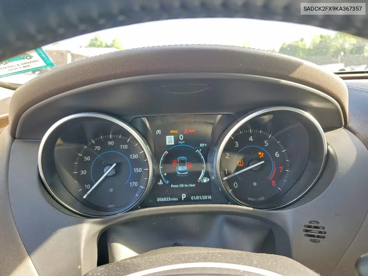 2019 Jaguar F-Pace Prestige VIN: SADCK2FX9KA367357 Lot: 55359236