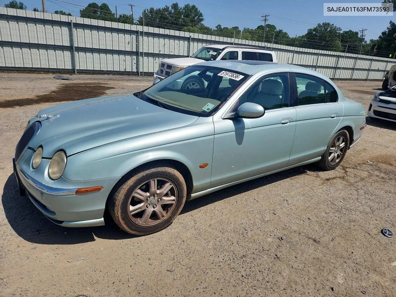 2003 Jaguar S-Type VIN: SAJEA01T63FM73593 Lot: 61973636