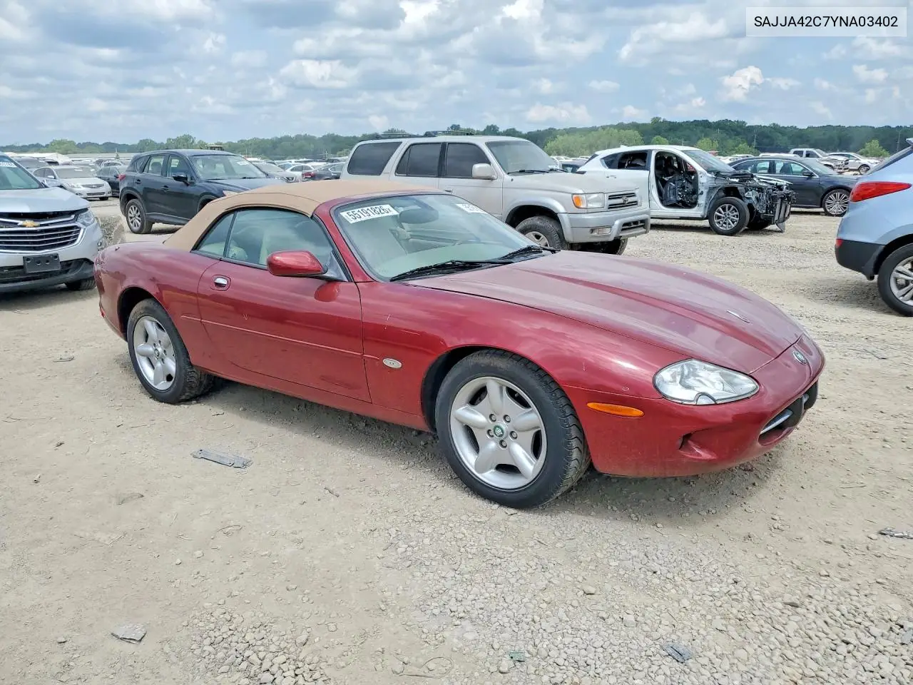 2000 Jaguar Xk8 VIN: SAJJA42C7YNA03402 Lot: 55191826