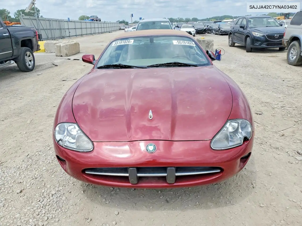 2000 Jaguar Xk8 VIN: SAJJA42C7YNA03402 Lot: 55191826