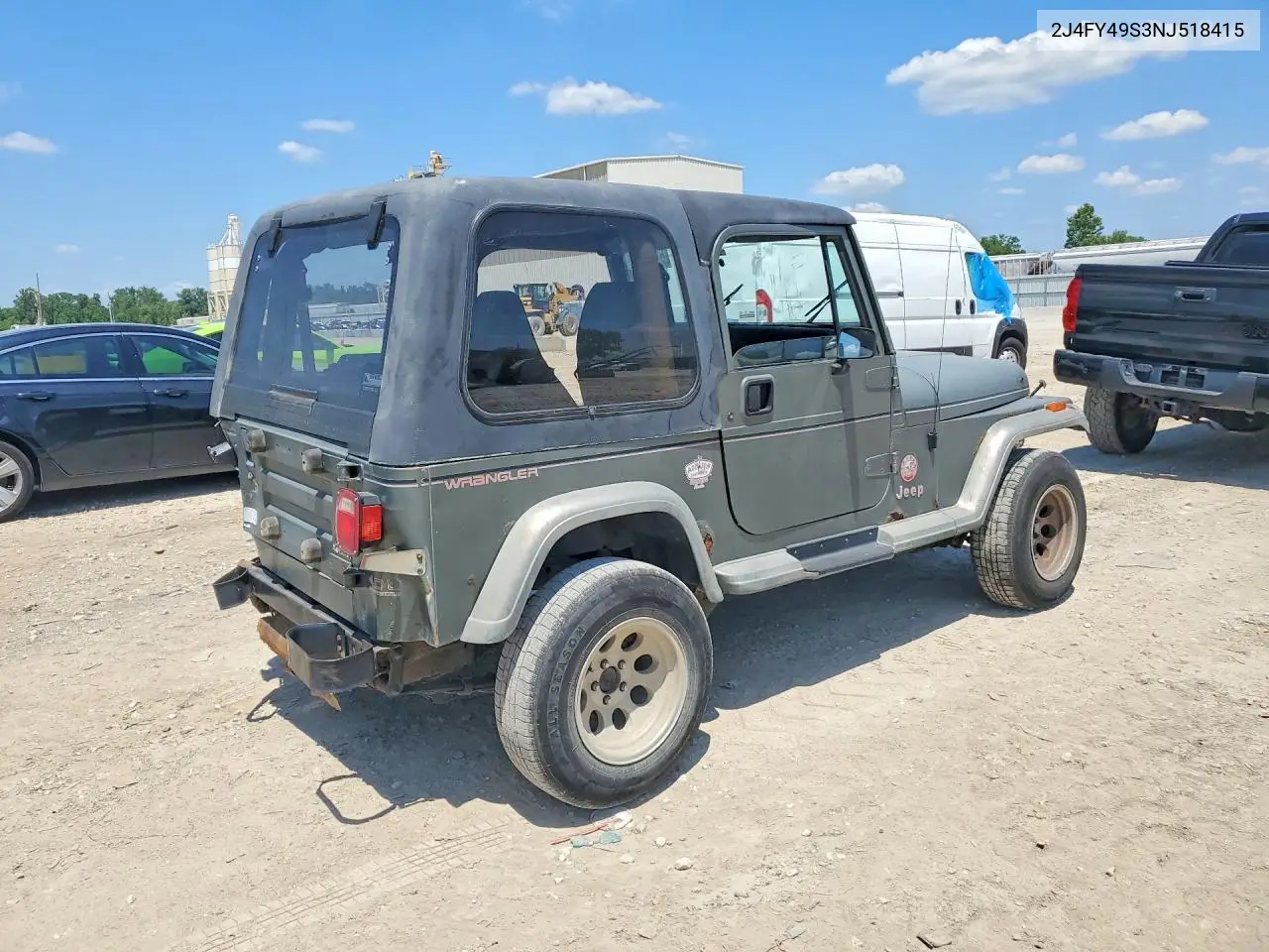 1992 Jeep Wrangler 2D Swb 4X4 VIN: 2J4FY49S3NJ518415 Lot: 61059436