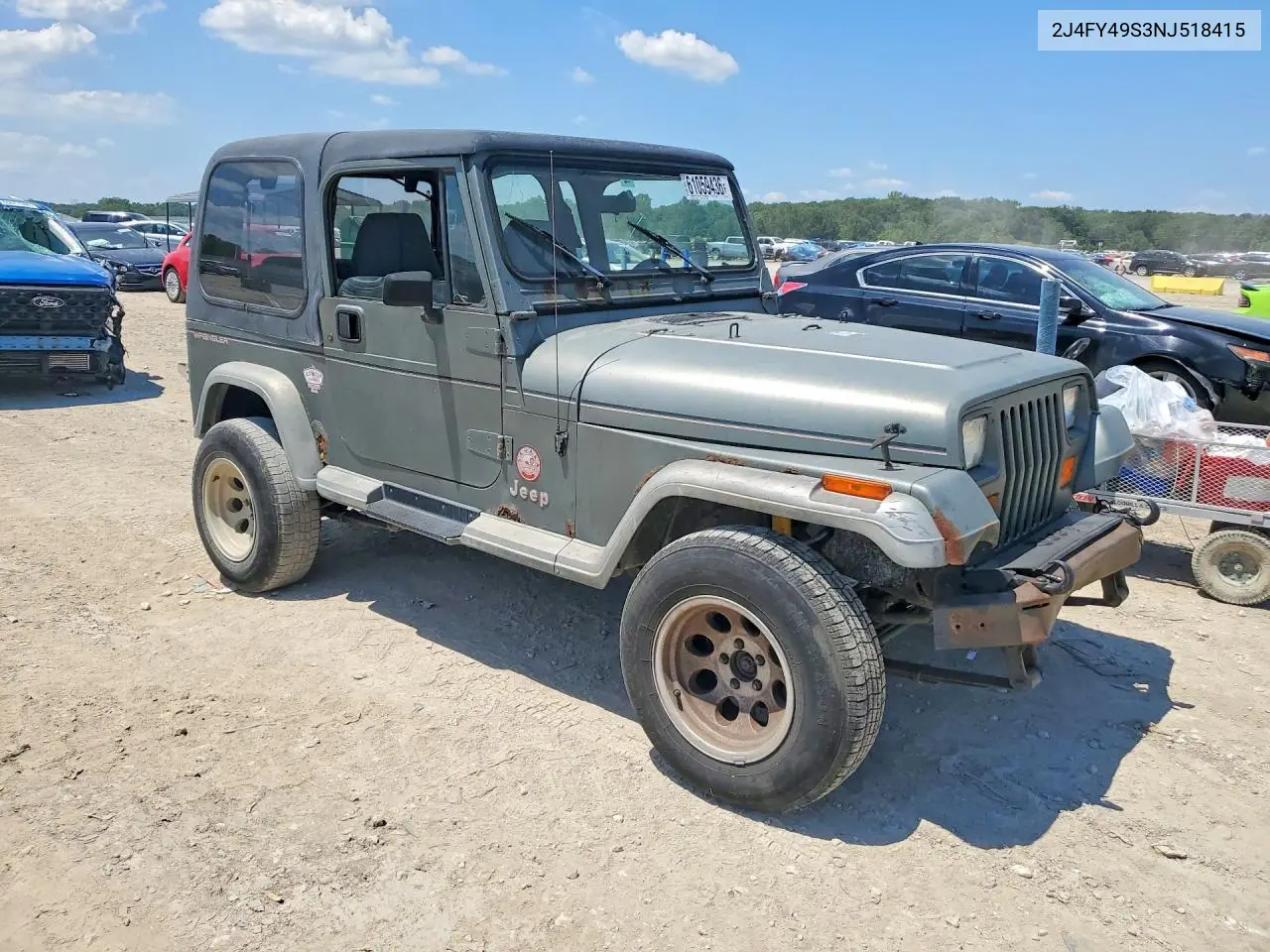1992 Jeep Wrangler 2D Swb 4X4 VIN: 2J4FY49S3NJ518415 Lot: 61059436