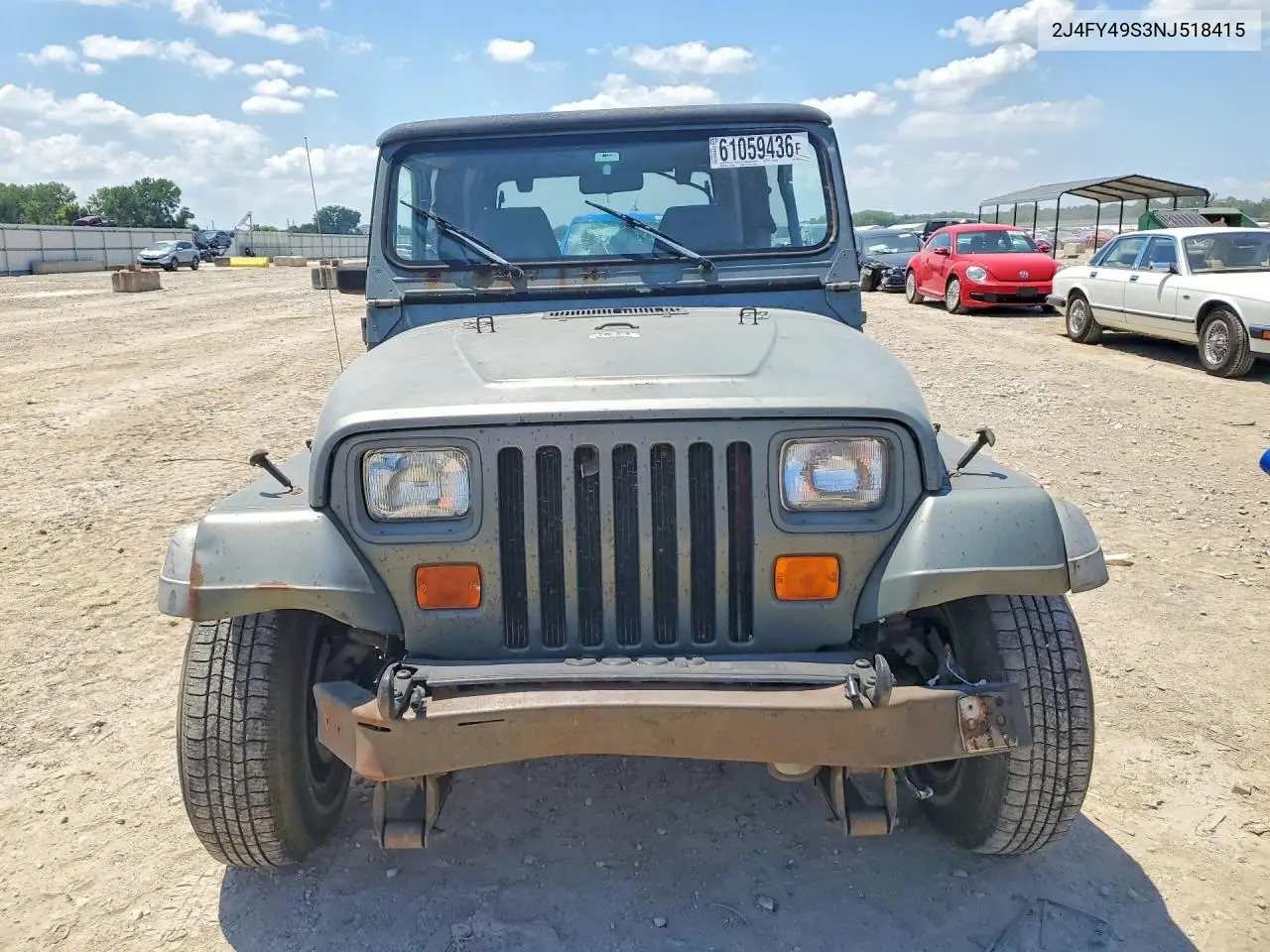 1992 Jeep Wrangler 2D Swb 4X4 VIN: 2J4FY49S3NJ518415 Lot: 61059436
