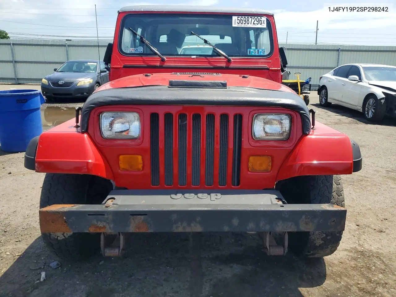 1995 Jeep Wrangler / Yj S VIN: 1J4FY19P2SP298242 Lot: 56987296