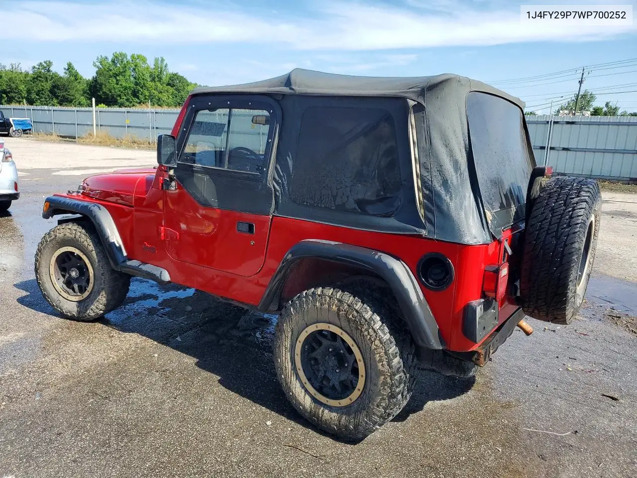 1998 Jeep Wrangler / Tj Se VIN: 1J4FY29P7WP700252 Lot: 57349246