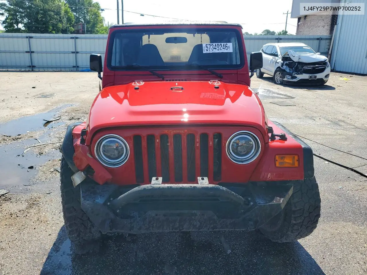 1998 Jeep Wrangler / Tj Se VIN: 1J4FY29P7WP700252 Lot: 57349246