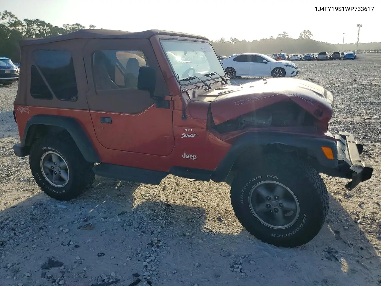 1998 Jeep Wrangler / Tj Sport VIN: 1J4FY19S1WP733617 Lot: 58141816