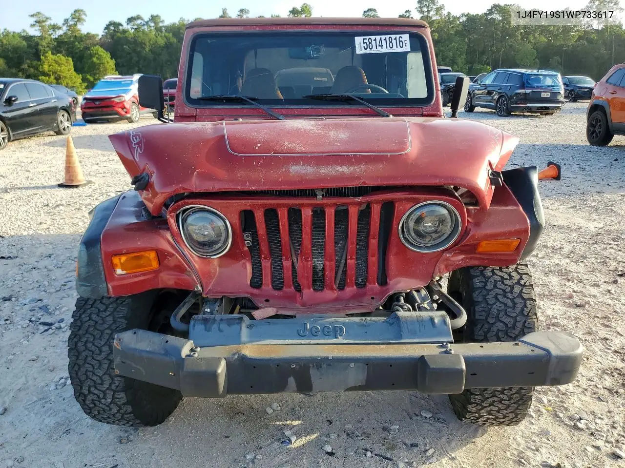 1998 Jeep Wrangler / Tj Sport VIN: 1J4FY19S1WP733617 Lot: 58141816