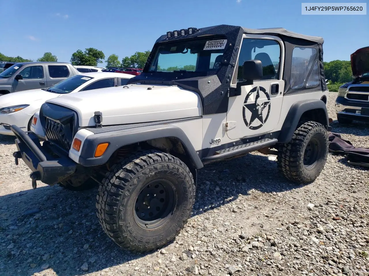 1998 Jeep Wrangler VIN: 1J4FY29P5WP765620 Lot: 58600856