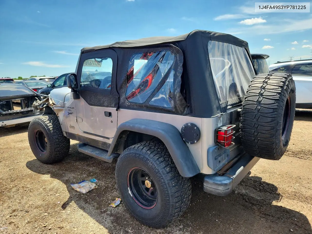 2000 Jeep Wrangler / Tj Sport VIN: 1J4FA49S3YP781225 Lot: 58111876