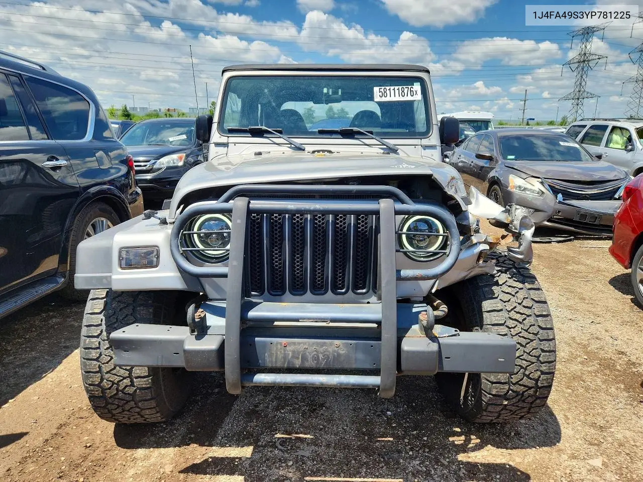 2000 Jeep Wrangler / Tj Sport VIN: 1J4FA49S3YP781225 Lot: 58111876