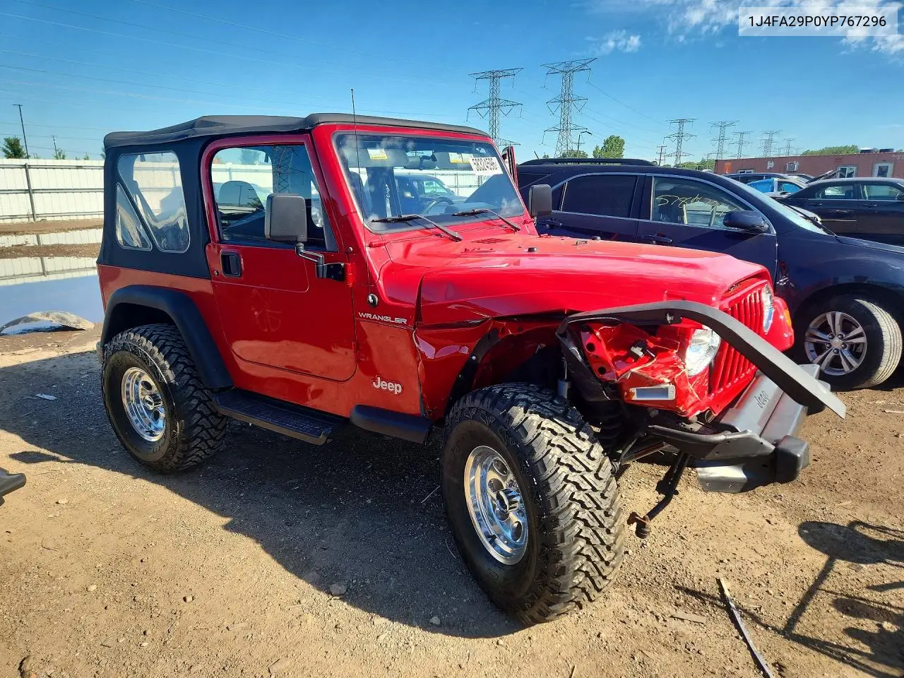 2000 Jeep Wrangler / Tj Se VIN: 1J4FA29P0YP767296 Lot: 58324596