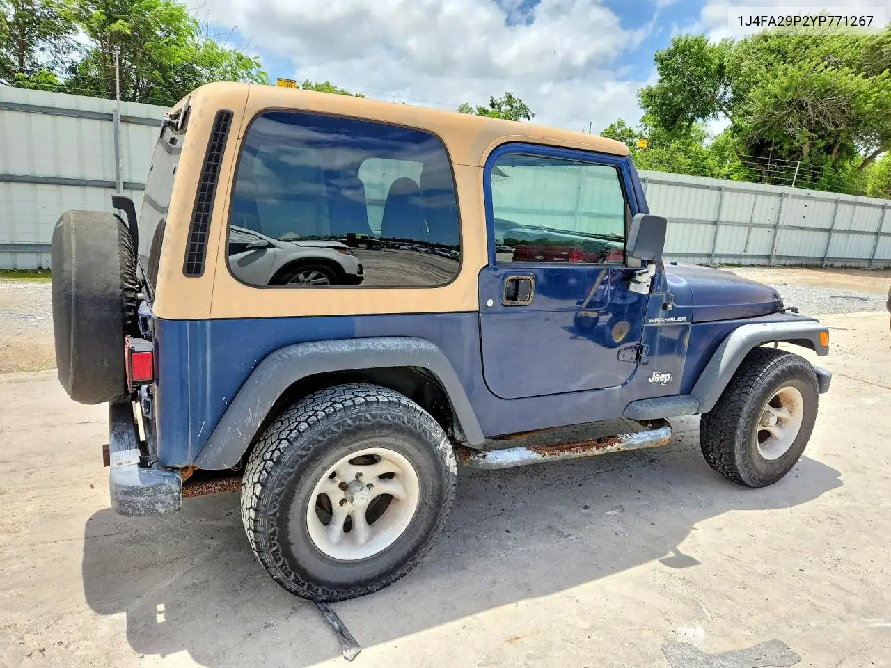 2000 Jeep Wrangler / Tj Se VIN: 1J4FA29P2YP771267 Lot: 58353936