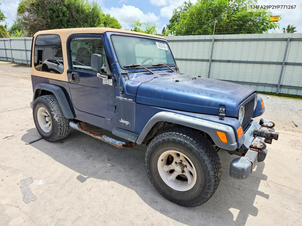 2000 Jeep Wrangler / Tj Se VIN: 1J4FA29P2YP771267 Lot: 58353936