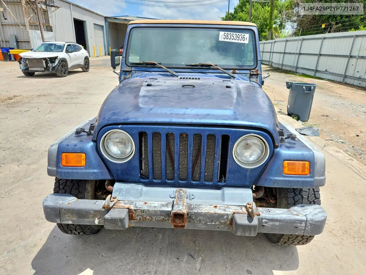 2000 Jeep Wrangler / Tj Se VIN: 1J4FA29P2YP771267 Lot: 58353936
